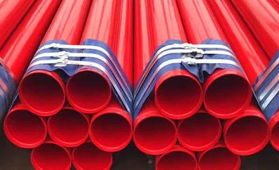 Inspection process of plastic coated steel pipe inside and outside